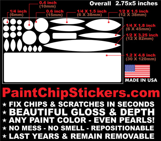 Paint Chip & Scratch Sticker Color Match Vinyl Ecological Car Touch Up ...
