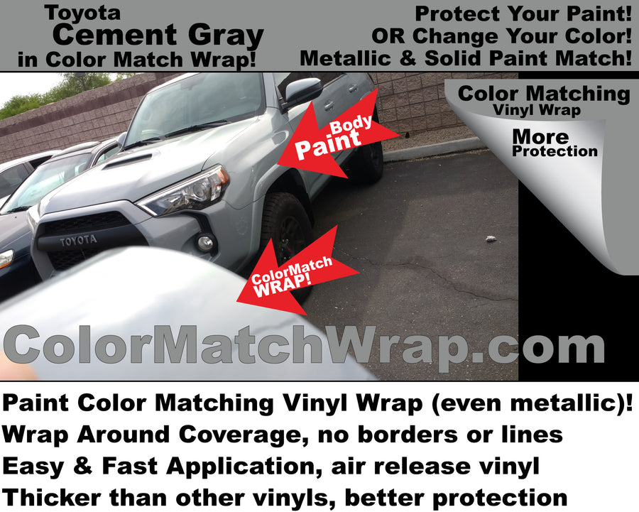 color match vinyl wrap toyota 1h5 cement gray